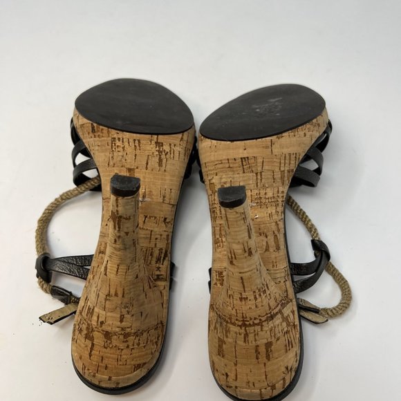 Michael Kors Marnie Slingback Cork Brown Sandals Size 9 - Picture 6 of 6